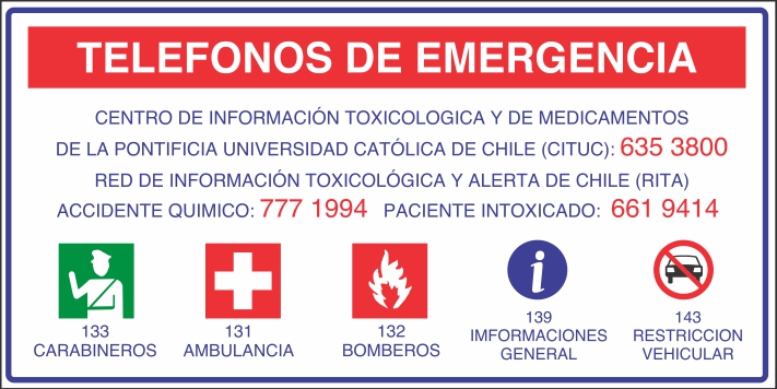 Señalética y Letreros Teléfonos de Emergencia (BP-0095)