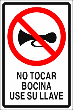 No Tocar Bocina Use su Llave (EMD-0013)