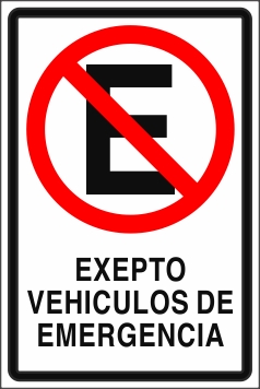 No Estacionar Excepto Vehículos de Emergencia (EMD-0023)
