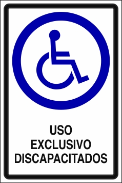 Señalética y Letreros Uso Exclusivo Discapacitados (EMD-0041)