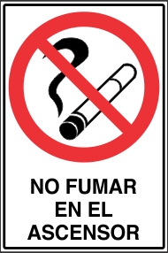 Señalética y Letreros No Fumar En El Ascensor (EDI-0022)