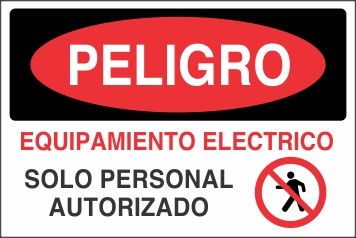 Señalética y Letreros Peligro Equipamiento Eléctrico Solo Personal Autorizado (ST-005)