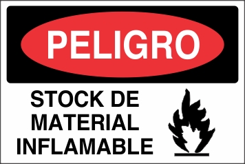 Señalética y Letreros Peligro Stock de Material Inflamable (ST-0014)
