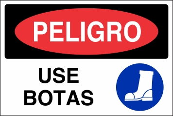 Señalética y Letreros Peligro Use Botas (ST-0022)