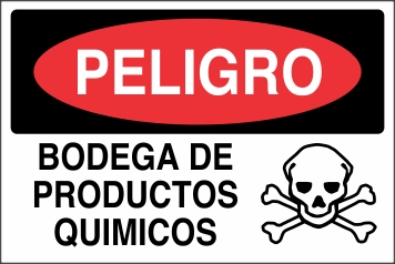 Señalética y Letreros Peligro Bodega de Productos Químicos (ST-0031)